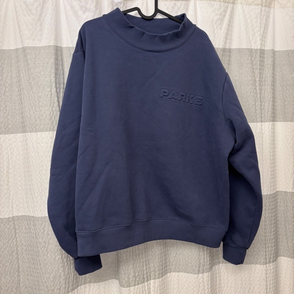 Parke mockneck - blue, embossed L/XL - NWOT - Picture 6 of 6